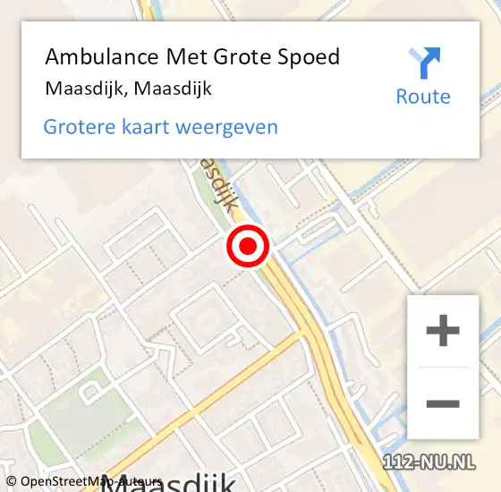 Locatie op kaart van de 112 melding: Ambulance Met Grote Spoed Naar Maasdijk, Maasdijk op 18 januari 2018 14:01