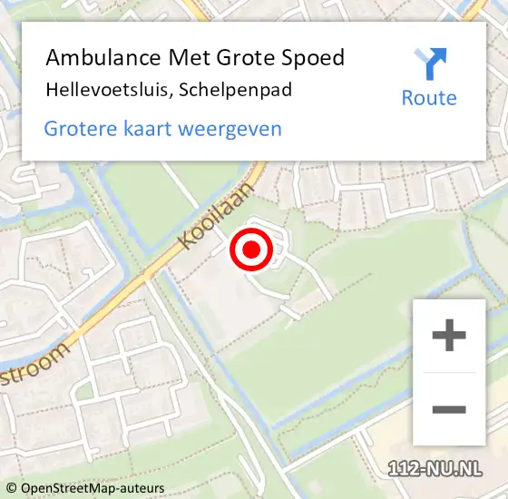 Locatie op kaart van de 112 melding: Ambulance Met Grote Spoed Naar Hellevoetsluis, Schelpenpad op 18 januari 2018 14:26