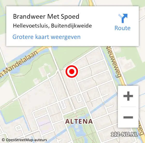 Locatie op kaart van de 112 melding: Brandweer Met Spoed Naar Hellevoetsluis, Buitendijkweide op 18 januari 2018 15:13