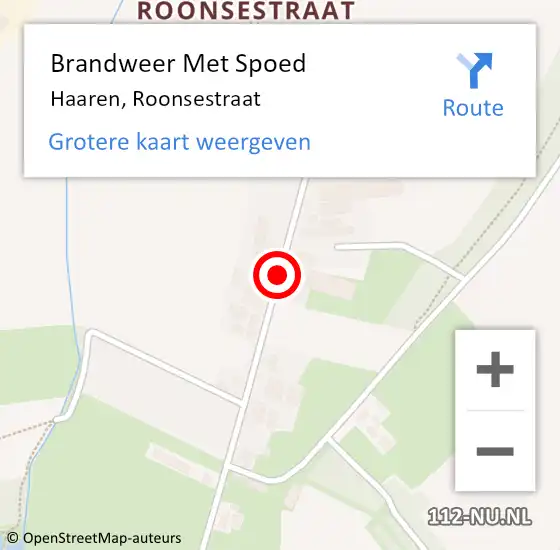 Locatie op kaart van de 112 melding: Brandweer Met Spoed Naar Haaren, Roonsestraat op 18 januari 2018 16:44