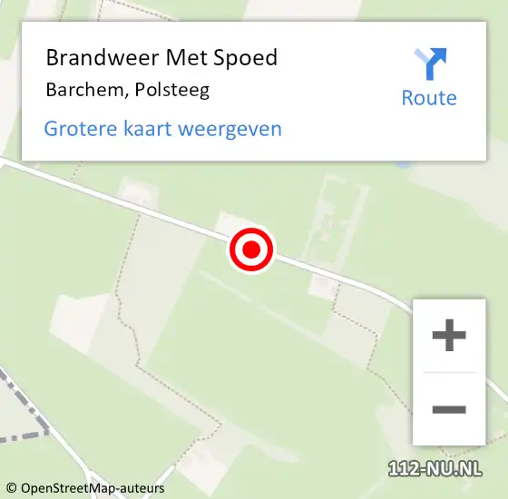 Locatie op kaart van de 112 melding: Brandweer Met Spoed Naar Barchem, Polsteeg op 18 januari 2018 17:18