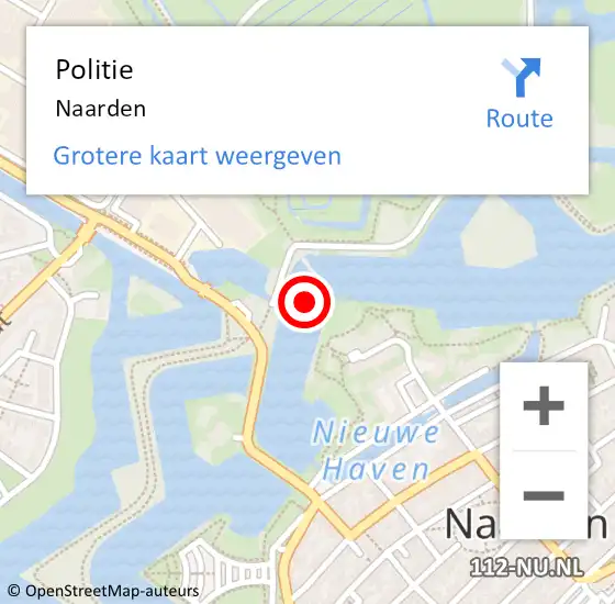 Locatie op kaart van de 112 melding: Politie Naarden op 19 januari 2018 07:48