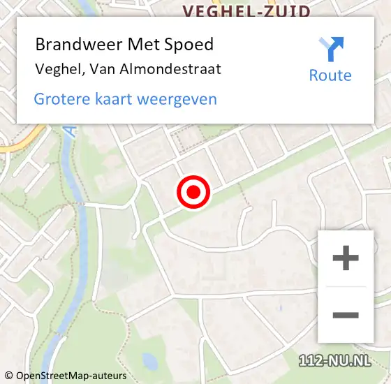 Locatie op kaart van de 112 melding: Brandweer Met Spoed Naar Veghel, Van Almondestraat op 19 januari 2018 08:36