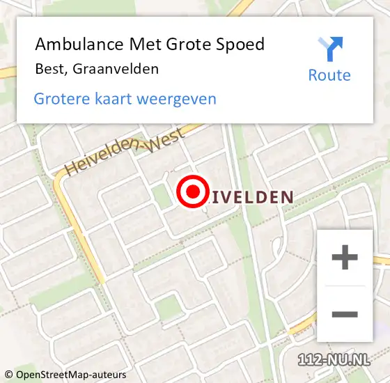 Locatie op kaart van de 112 melding: Ambulance Met Grote Spoed Naar Best, Graanvelden op 19 januari 2018 11:33