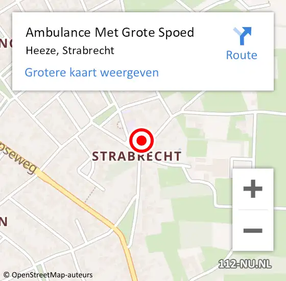 Locatie op kaart van de 112 melding: Ambulance Met Grote Spoed Naar Heeze, Strabrecht op 19 januari 2018 12:30