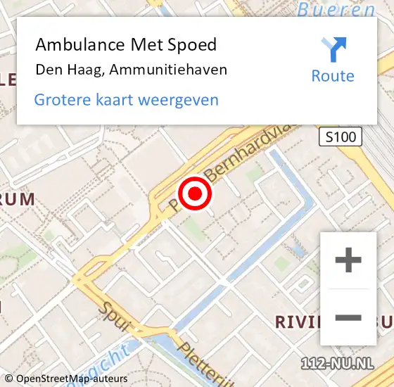 Locatie op kaart van de 112 melding: Ambulance Met Spoed Naar Den Haag, Ammunitiehaven op 19 januari 2018 12:35