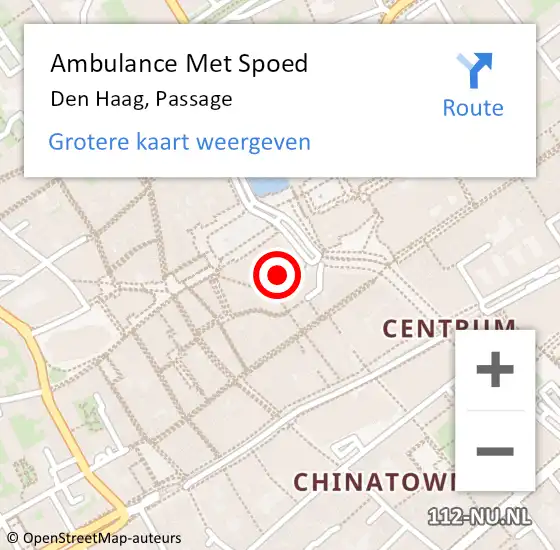 Locatie op kaart van de 112 melding: Ambulance Met Spoed Naar Den Haag, Passage op 19 januari 2018 13:55