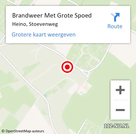 Locatie op kaart van de 112 melding: Brandweer Met Grote Spoed Naar Heino, Stoevenweg op 19 januari 2018 19:26