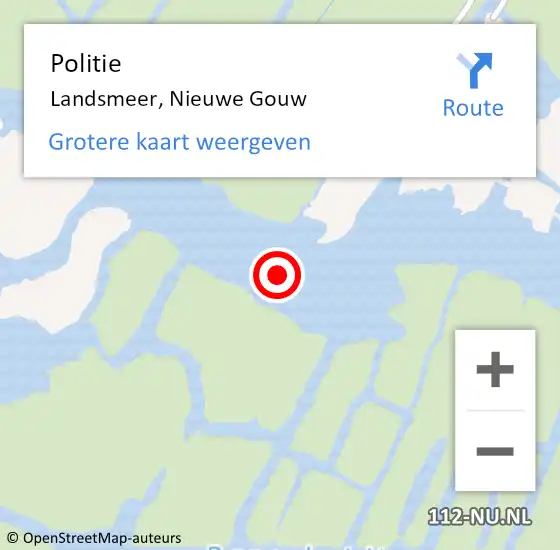 Locatie op kaart van de 112 melding: Politie Landsmeer, Nieuwe Gouw op 19 januari 2018 19:31