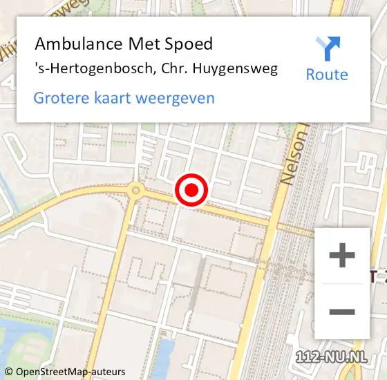 Locatie op kaart van de 112 melding: Ambulance Met Spoed Naar 's-Hertogenbosch, Chr. Huygensweg op 19 januari 2018 20:47