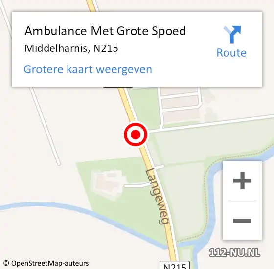 Locatie op kaart van de 112 melding: Ambulance Met Grote Spoed Naar Middelharnis, N215 op 20 januari 2018 02:05