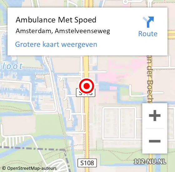 Locatie op kaart van de 112 melding: Ambulance Met Spoed Naar Amsterdam, Amstelveenseweg op 20 januari 2018 08:55