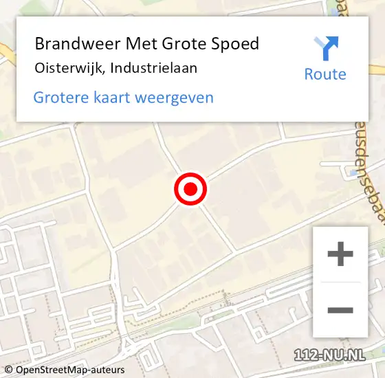 Locatie op kaart van de 112 melding: Brandweer Met Grote Spoed Naar Oisterwijk, Industrielaan op 20 januari 2018 13:47