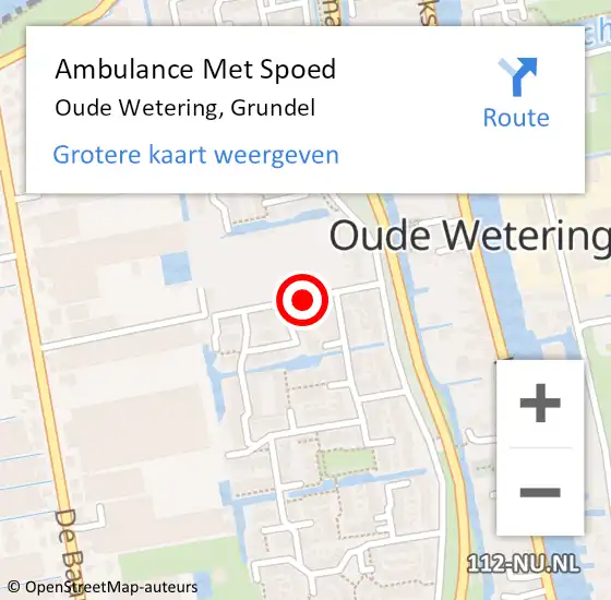 Locatie op kaart van de 112 melding: Ambulance Met Spoed Naar Oude Wetering, Grundel op 20 januari 2018 18:33