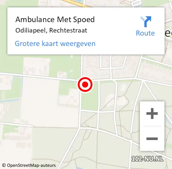 Locatie op kaart van de 112 melding: Ambulance Met Spoed Naar Odiliapeel, Rechtestraat op 20 januari 2018 19:39