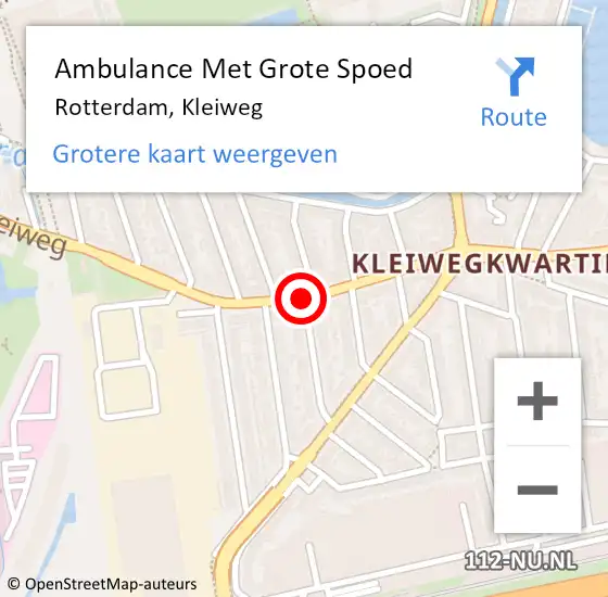 Locatie op kaart van de 112 melding: Ambulance Met Grote Spoed Naar Rotterdam, Kleiweg op 20 januari 2018 20:19
