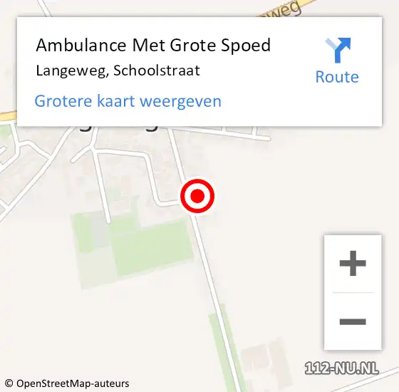 Locatie op kaart van de 112 melding: Ambulance Met Grote Spoed Naar Langeweg, Schoolstraat op 20 januari 2018 21:45