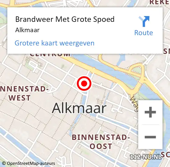 Locatie op kaart van de 112 melding: Brandweer Met Grote Spoed Naar Alkmaar op 20 januari 2018 22:00