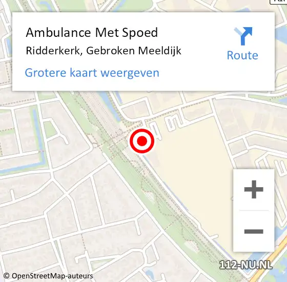 Locatie op kaart van de 112 melding: Ambulance Met Spoed Naar Barendrecht, Gebroken Meeldijk op 20 januari 2018 22:39