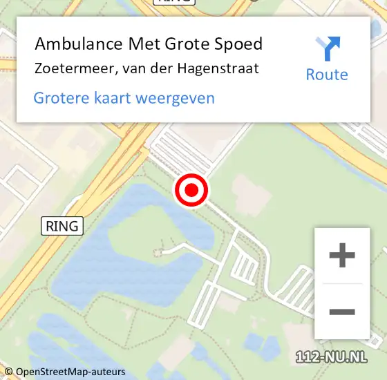 Locatie op kaart van de 112 melding: Ambulance Met Grote Spoed Naar Zoetermeer, van der Hagenstraat op 21 januari 2018 01:19