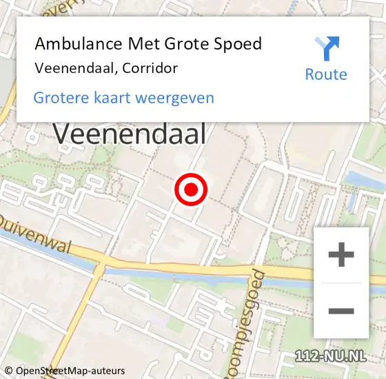 Locatie op kaart van de 112 melding: Ambulance Met Grote Spoed Naar Veenendaal, Corridor op 21 januari 2018 04:38