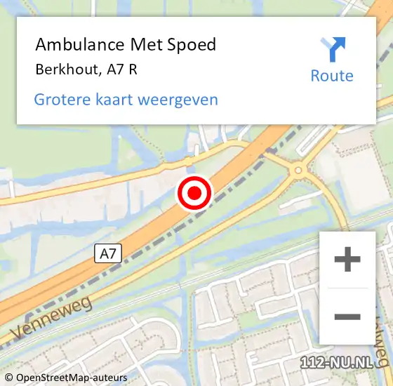 Locatie op kaart van de 112 melding: Ambulance Met Spoed Naar Berkhout, A7 L hectometerpaal: 30,2 op 21 januari 2018 06:40