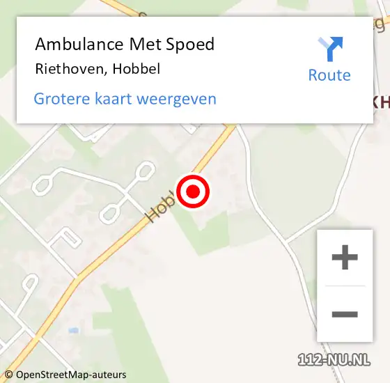 Locatie op kaart van de 112 melding: Ambulance Met Spoed Naar Riethoven, Hobbel op 21 januari 2018 07:54