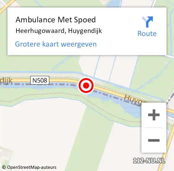 Locatie op kaart van de 112 melding: Ambulance Met Spoed Naar Heerhugowaard, Huygendijk op 21 januari 2018 09:19