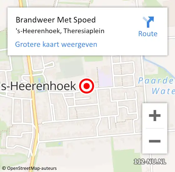 Locatie op kaart van de 112 melding: Brandweer Met Spoed Naar 's-Heerenhoek, Theresiaplein op 21 januari 2018 15:08