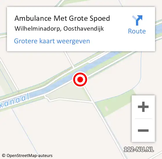 Locatie op kaart van de 112 melding: Ambulance Met Grote Spoed Naar Wilhelminadorp, Oosthavendijk op 21 januari 2018 16:15
