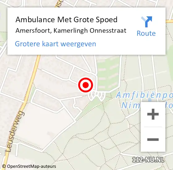 Locatie op kaart van de 112 melding: Ambulance Met Grote Spoed Naar Amersfoort, Kamerlingh Onnesstraat op 21 januari 2018 20:45