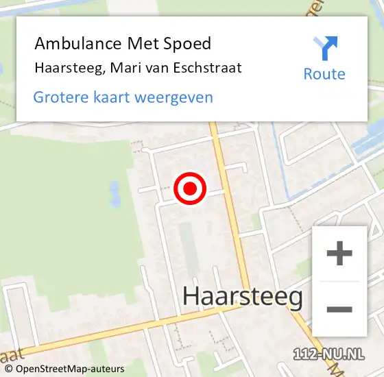 Locatie op kaart van de 112 melding: Ambulance Met Spoed Naar Haarsteeg, Mari van Eschstraat op 22 januari 2018 07:53