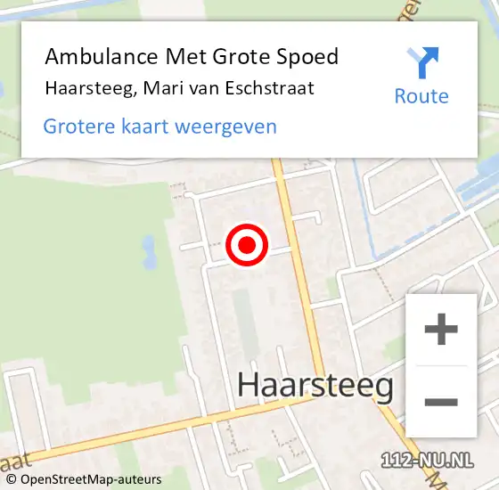 Locatie op kaart van de 112 melding: Ambulance Met Grote Spoed Naar Haarsteeg, Mari van Eschstraat op 22 januari 2018 07:58