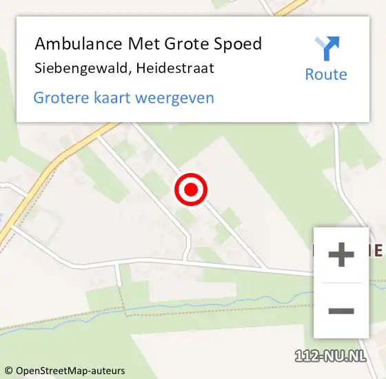 Locatie op kaart van de 112 melding: Ambulance Met Grote Spoed Naar Siebengewald, Heidestraat op 22 januari 2018 09:35