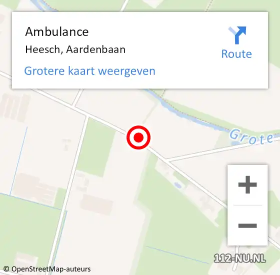 Locatie op kaart van de 112 melding: Ambulance Heesch, Aardenbaan op 22 januari 2018 10:47