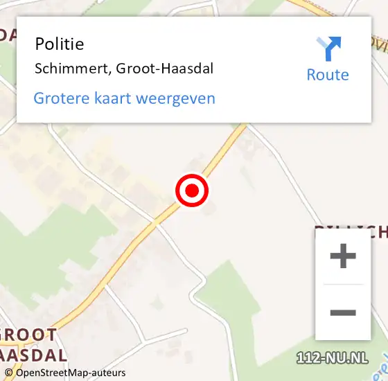 Locatie op kaart van de 112 melding: Politie Schimmert, Groot-Haasdal op 22 januari 2018 11:25