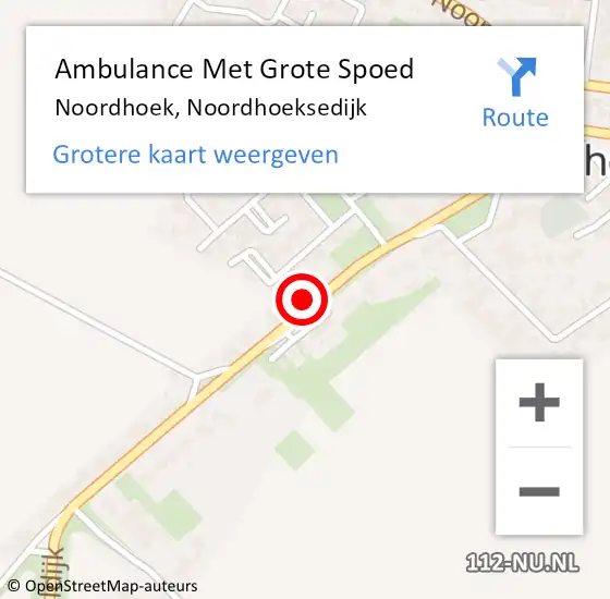 Locatie op kaart van de 112 melding: Ambulance Met Grote Spoed Naar Noordhoek, Noordhoeksedijk op 22 januari 2018 15:25