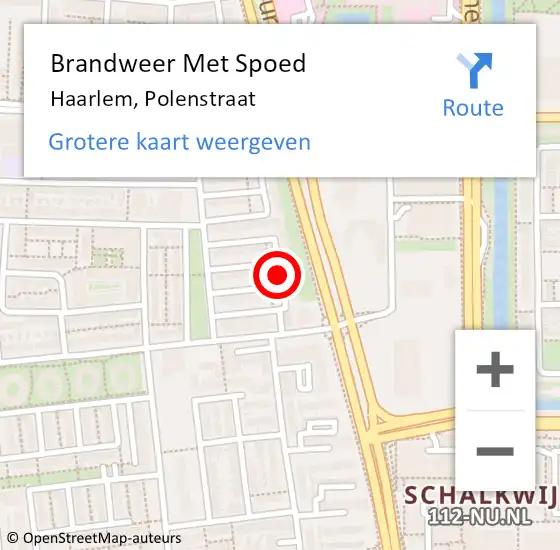 Locatie op kaart van de 112 melding: Brandweer Met Spoed Naar Haarlem, Polenstraat op 22 januari 2018 16:01