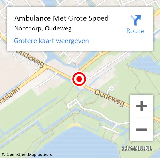 Locatie op kaart van de 112 melding: Ambulance Met Grote Spoed Naar Nootdorp, Oudeweg op 22 januari 2018 22:05