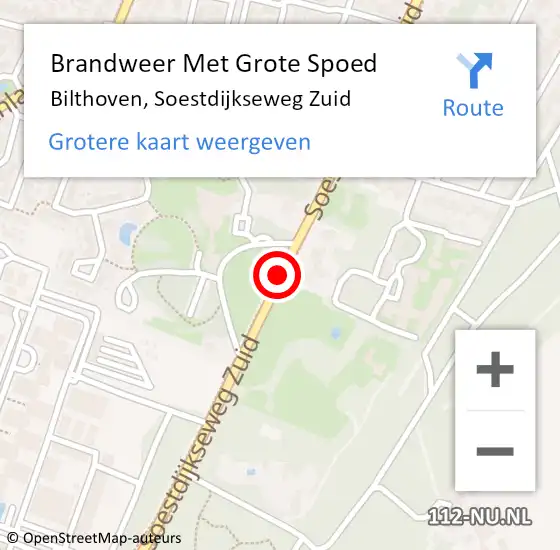 Locatie op kaart van de 112 melding: Brandweer Met Grote Spoed Naar Bilthoven, Soestdijkseweg Zuid op 23 januari 2018 08:19