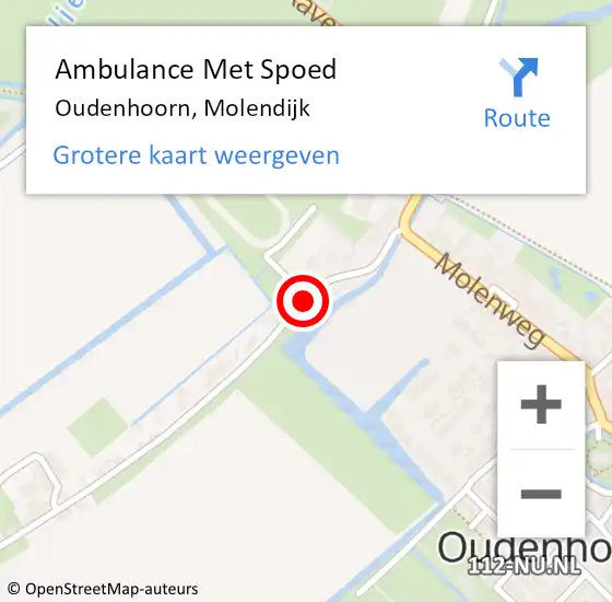 Locatie op kaart van de 112 melding: Ambulance Met Spoed Naar Oudenhoorn, Molendijk op 23 januari 2018 08:29