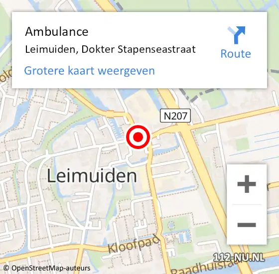 Locatie op kaart van de 112 melding: Ambulance Leimuiden, Dokter Stapenseastraat op 23 januari 2018 08:40