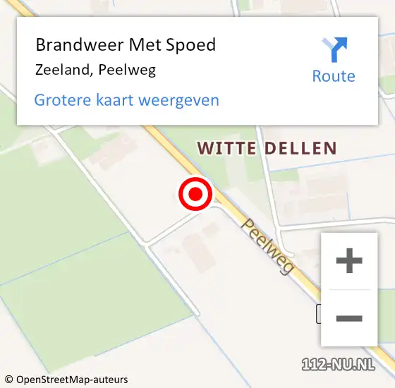 Locatie op kaart van de 112 melding: Brandweer Met Spoed Naar Zeeland, Peelweg op 23 januari 2018 12:21