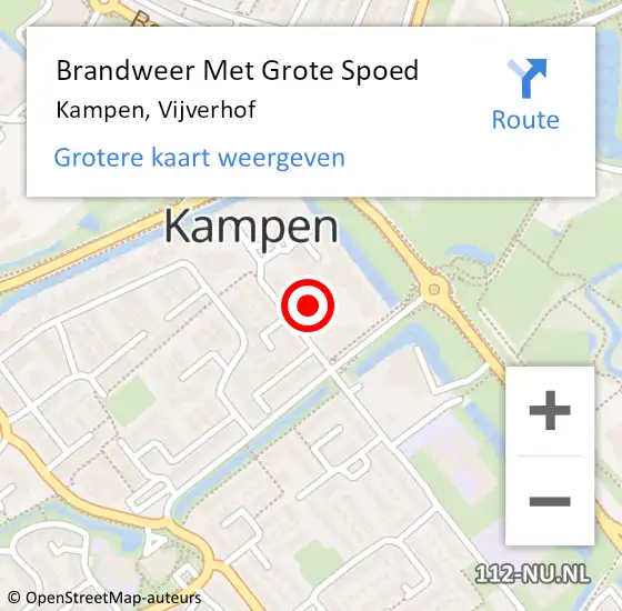 Locatie op kaart van de 112 melding: Brandweer Met Grote Spoed Naar Kampen, Vijverhof op 23 januari 2018 12:25