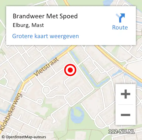 Locatie op kaart van de 112 melding: Brandweer Met Spoed Naar Elburg, Mast op 23 januari 2018 12:38