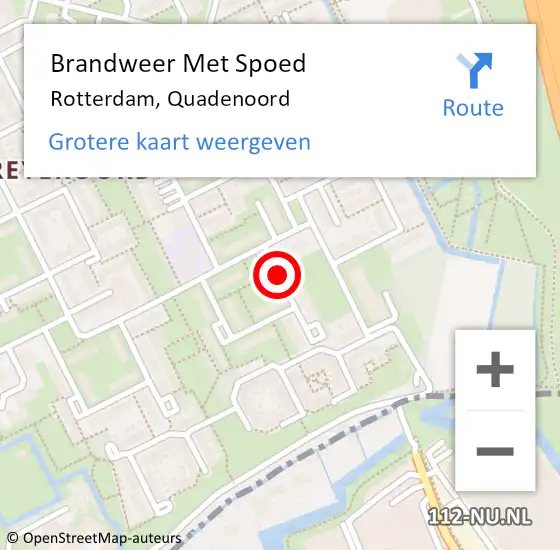 Locatie op kaart van de 112 melding: Brandweer Met Spoed Naar Rotterdam, Quadenoord op 23 januari 2018 14:28