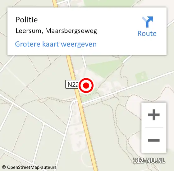 Locatie op kaart van de 112 melding: Politie Leersum, Maarsbergseweg op 23 januari 2018 17:49