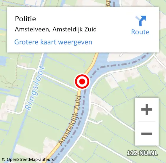 Locatie op kaart van de 112 melding: Politie Amstelveen, Amsteldijk Zuid op 23 januari 2018 19:15