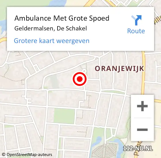 Locatie op kaart van de 112 melding: Ambulance Met Grote Spoed Naar Geldermalsen, De Schakel op 23 januari 2018 21:21
