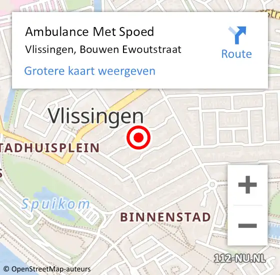 Locatie op kaart van de 112 melding: Ambulance Met Spoed Naar Vlissingen, Bouwen Ewoutstraat op 24 januari 2018 17:54